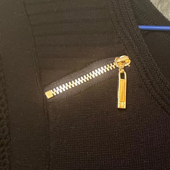 Black Ivanka Trump dress with gold zippers on shoulders (no tags). - Picture 3 of 6